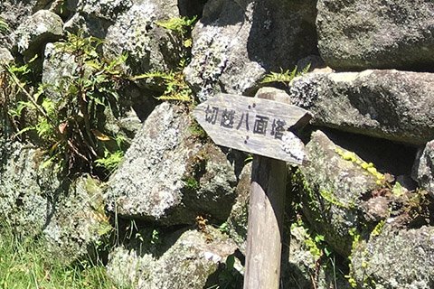 お家の石垣前にある小さな看板。ひと安心です