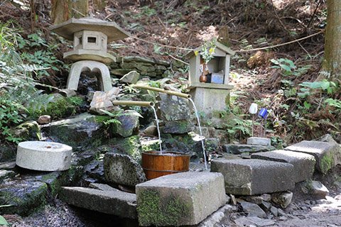 延命水。水量も豊富で汲みやすいです