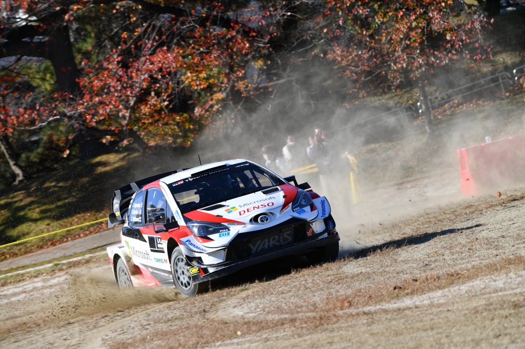 ラリージャパン１年前イベントで乙川河川敷を走る『ヤリスWRC』
