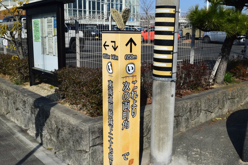 金のわらじ案内柱